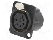 Connector: XLR; socket; female; PIN: 6; straight; with push button NEUTRIK