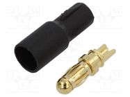 Plug; DC supply; SH3.5; male; PIN: 1; for cable; soldering; black AMASS