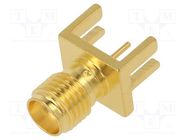 Plug; SMA; female; card edge; straight; 50Ω; SMT; for cable; PTFE AMPHENOL RF