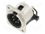 Connector: XLR; socket; male; PIN: 5; angled 90°; THT; silver; 3A NEUTRIK