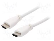 Cable; HDMI 2.0; HDMI plug,both sides; 2m; white RASPBERRY PI