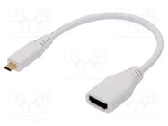 Cable; HDMI socket,micro HDMI plug; 0.235m; white RASPBERRY PI