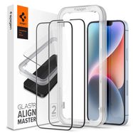 Spigen ALM Glass FC Tempered Glass for iPhone 13 / 13 Pro / 14 / 16e - Black 2 pcs., Spigen