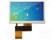 Display: TFT; 4.3"; 480x272; Illumin: LED; Dim: 105.5x67.2x2.95mm Riverdi