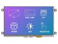 Display: TFT; 7"; 800x480; Illumin: LED; Dim: 165.6x100.6x11.53mm Riverdi