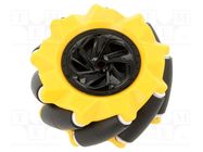 Wheel; yellow-black; Shaft: screw; screw; Ø: 80mm; Plating: rubber 