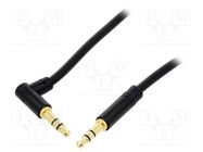 Cable; Jack 3.5mm 3pin plug,Jack 3.5mm 3pin angled plug; 1.5m VENTION