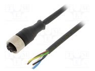 Connection lead; M12; PIN: 5; straight; 15m; plug; 24VAC; 4A; XZCP 