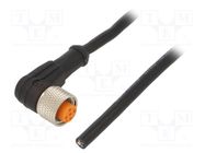 Connection lead; M12; PIN: 4; angled; 5m; plug; 4A; -25÷80°C; IP67 LUTRONIC