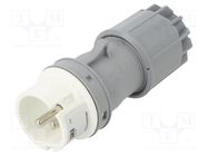 Connector: AC supply; plug; male; 32A; IEC 60309; IP44; PIN: 2 PCE