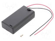 Holder; AA,R6; Batt.no: 2; cables; black; with switch COMF