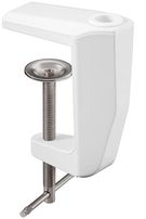 Replacement Table Clamp for Magnifying Lamps with Articulated Arm, white - for table top thicknesses 0 mm - 60 mm, solid metal, powder-coated