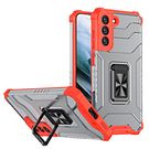 Crystal Ring Case Kickstand Tough Rugged Cover for Samsung Galaxy S21 FE red, Hurtel