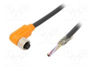 Connection lead; M12; PIN: 8; angled; 5m; plug; 30VAC; 4A; RKWTS; IP67 LUMBERG AUTOMATION