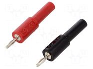 Connector: 2mm banana; adapter; 36A; 70VDC; red and black; plug-in POMONA