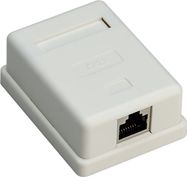 1-port RJ45 Surface Mount Installation Box, CAT 6, STP, white - shielded