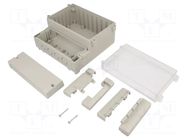 Enclosure: wall mounting; X: 166mm; Y: 161mm; Z: 93mm; ABS; grey; IP65 GAINTA