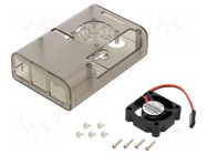 Enclosure: for computer; Raspberry Pi 4 B; grey; X: 90mm; Y: 59mm 