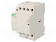 Contactor: 4-pole installation; 63A; 24VAC,24VDC; NO x4; IP20 F&F