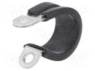 Fixing clamp; ØBundle : 11mm; W: 13mm; steel; Cover material: EPDM PMA
