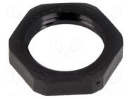 Nut; Thread: PG; polyamide; PMAFIX MN; black; 24mm; Thread: PG11 PMA