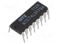 IC: digital; 4bit,D flip-flop,storage register; TTL; THT; DIP16 NTE Electronics