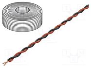 Wire; 2x0.04mm2; stranded; Cu; PVC; black,red; 60V; -10÷85°C; 10m DONAU ELEKTRONIK