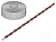 Wire; 2x0.04mm2; stranded; Cu; PVC; black,red; 60V; -10÷85°C; 100m DONAU ELEKTRONIK