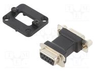 connector D-SUB FEEDTHROUGH 9P BLACK F-F NEUTRIK