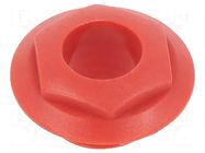 Nut with external thread; S4 series Jack sockets; red; S4 CLIFF