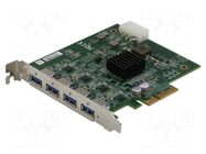 Serial port card; PCI,PCIe x4 Gen.2; USB 3.2 Gen 1 x4; 0÷60°C AAEON