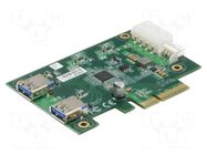 Serial port card; PCI,PCIe x4 Gen.3; USB 3.2 Gen 2 x2; 10Gbps AAEON