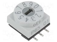 Encoding switch; DEC/BCD; Pos: 10; SMD; Rcont max: 80mΩ; P65 PTR HARTMANN