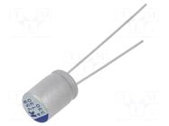 Capacitor: polymer; low ESR; 330uF; 4VDC; ESR: 18mΩ; A758; THT; ±20% KEMET