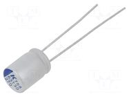 Capacitor: polymer; low ESR; 270uF; 6.3VDC; THT; ESR: 18mΩ; A758 KEMET