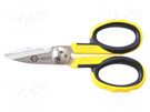 Scissors; for cables; 140mm; ergonomic two-component handles C.K