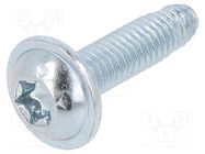 Screw; for metal; with flange; 5x14; Head: button; Torx®; TX25; zinc BOSSARD