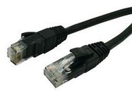 RJ-RJ ETHERNET CABLE ASSEMBLY,CAT5E,ROUND,BLACK,OVERMOULDED,UNSHIELDED,LENGTH-2 FEET 77AK6896