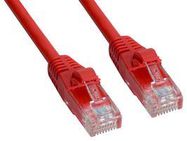 PATCH CABLE, RJ45 PLUG, 10 , RED