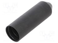 Heat shrink cap; glued; 20mm; black; crosslinked polyolefin POX HELLERMANNTYTON