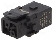 Connector: HDC; contact insert; female; Han® 1A; PIN: 3; 2+PE HARTING