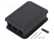 Enclosure: for computer; Raspberry Pi 4 B; black; X: 73mm; Y: 100mm TEKO