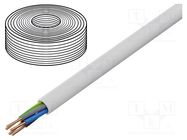 Wire; YDY; 5G1.5mm2; round; solid; Cu; PVC; white; 450V,750V; 100m 