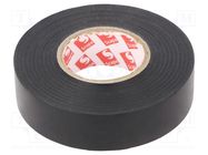 Tape: electrical insulating; W: 19mm; L: 25m; Thk: 0.15mm; black SCAPA