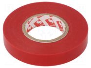Tape: electrical insulating; W: 12mm; L: 25m; Thk: 0.13mm; red; 180% SCAPA