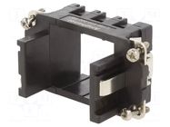 Frame for modules; female; size E10; C146,heavy|mate M; 57x27mm AMPHENOL