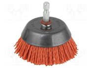 Cup brush; 65mm; Mounting: 1/4",hexagonal; wire 