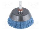 Cup brush; 65mm; Mounting: 1/4",hexagonal; wire WOLFCRAFT