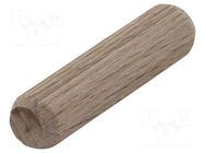 Assembly stud; wood (beech); Ø: 10mm; L: 40mm; 120pcs. WOLFCRAFT