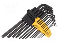 Wrench-set; inch,hex key,spherical; Chrom-vanadium steel WIHA